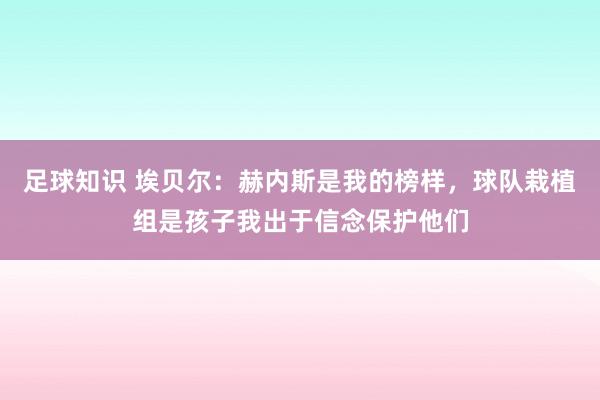 足球知识 埃贝尔：赫内斯是我的榜样，球队栽植组是孩子我出于信念保护他们