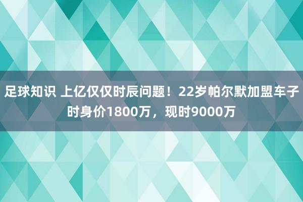 足球知识 上亿仅仅时辰问题！22岁帕尔默加盟车子时身价1800万，现时9000万